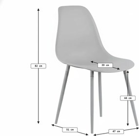 Étkezőszék OSAKA műanyag, szürkésbarna