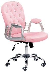 Rózsaszín műbőr irodai szék kristályokkal PRINCESS Beliani