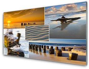 Fali üvegkép Ocean Beach Landscape 140x70 cm