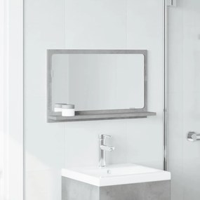 betonszürke szerelt fa tükrös fürdőszobaszekrény 60x11x37 cm