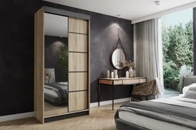 Amo 100 Tolóajtós Szekrény 100cm, Sonoma Tölgy