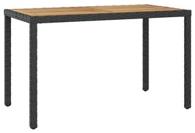 vidaXL fekete és barna tömör akácfa kerti asztal 123 x 60 x 74 cm