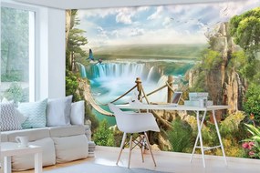 Vízesés poszter, fotótapéta, Vlies (100 x 75 cm)