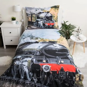 Egyszemélyes pamut gyerek ágyneműhuzat 140x200 cm Train – Jerry Fabrics