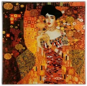 Üvegtányér 13x13cm Klimt: Adele Bloch