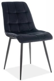 Chic Velvet matt étkezőszék, fekete