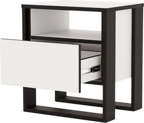 Éjjeli asztal Vera fehér, fekete U fiók