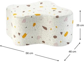 Fehér buklé-zsenília gyerek puff Terrazzo Cloud – Wigiwama