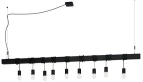 Eglo 39939 - Csillár zsinóron TOWNSHEND-B 9xE27/40W/230V fekete