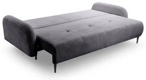 Ággyá nyitható, kárpitozott háromszemélyes CLOUDY kanapé, szürke