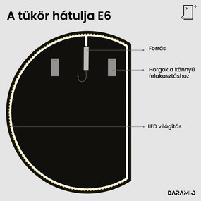 Kerek tükör LED világítással E6