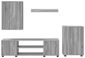 4 részes TV szekrény szett 4 pcs Szürke sonoma Faanyag