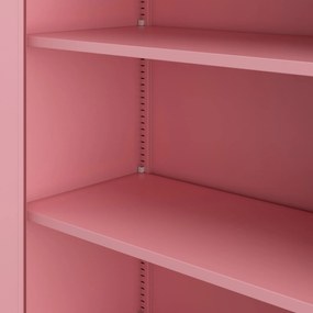 Fémszekrény otthoni irodába JAN, 900 x 1850 x 400 mm, Fresh Style: púderrózsaszín