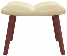 krémfehér bársony pihenőszék lábtartóval