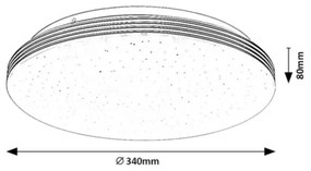 Rabalux 75057 - TOMA LED fürdőszobai mennyezeti lámpa, 18 W, 230 V, IP44, Ø 34 cm
