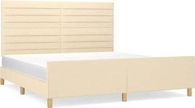 vidaXL krémszínű szövet ágykeret matrac nélkül 180 x 200 cm