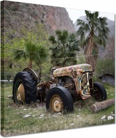 Vászonkép 30x30 Régi traktor a mezőn