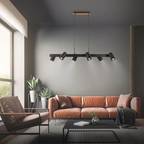 Briloner 4059065 - ERA kábeles csillár 6xGU10/10W/230V fekete