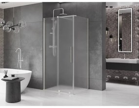 Mexen Velar, zuhanykabin tolóajtóval 110 x 75 cm, 8 mm-es matt üveg, csiszolt acél, 871-110-075-31-97