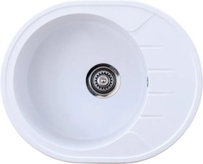 Venera M Metalac 155198 Gránit Mosogatótálca - Extra mély, Csepegtetőtálcás, Design, Fehér