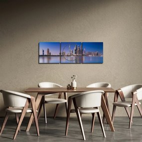 Felhőkarcoló képe (órával) (90x30 cm)