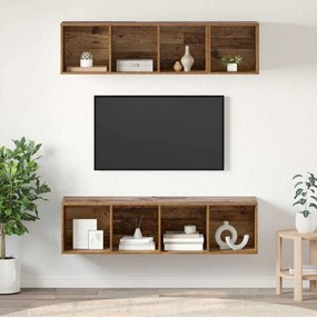TV Szekrény Szett 3 pcs Régi fa Faanyag
