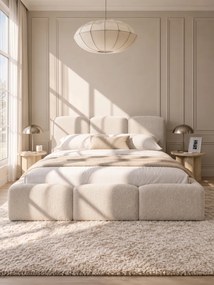 Marios ágyneműtartós ágy 180x200 - bézs buklé Quelle 03