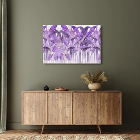 Kép - Lila levelek vakolatban (90x60 cm)