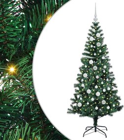 vidaXL Mesterséges, előre világított karácsonyi fa Zöld 150 cm