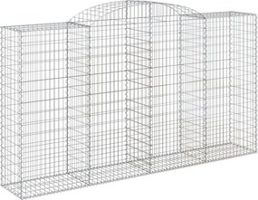 vidaXL íves horganyzott vas gabion kosár 300 x 50 x 160/180 cm