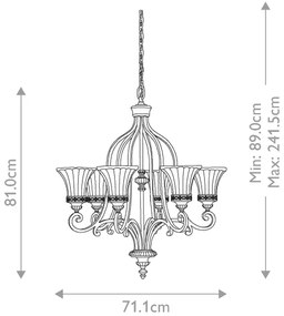Feiss FE-DRAWING-ROOM6 - Csillár láncon DRAWING ROOM 6xE27/60W/230V