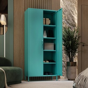 Gardróbszekrény FLAVIO, 800 x 1850 x 450 mm, Modern: tengerszínű