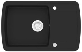 vidaXL fekete, egymedencés gránit mosogatótálca