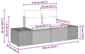 Kerti Kanapé Szett 8 pcs Bézs 319 x 209 x 85 cm Poli rattan