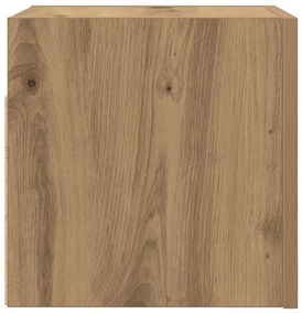 2 db kézműves tölgy falra szerelhető TV-szekrény 30,5x30x30 cm