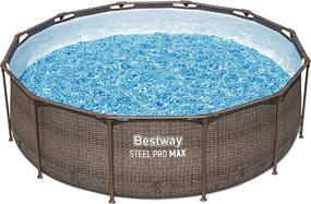 Bestway MYKONOS LUX rattan hatású fémvázas medence szett homokszűrővel 366 x 100 cm