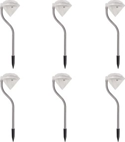 vidaXL 6 db 9x7,8x29,5 cm napelemes LED kerti lámpa