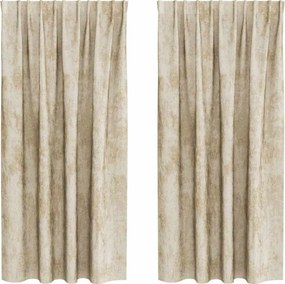 vidaXL Bársonyfüggönyök függönyökkel 2 pcs Krém 175 x 140 cm Bársony