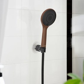 Fekete öntapadós műanyag zuhanyfej tartó Libertà – Wenko