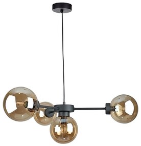 Csillár zsinóron KALIOPE II 4xE14/50W/230V fekete/füstös bézs