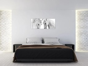 Fehér lovak képe (120x50 cm)