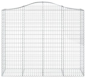 vidaXL 5 db íves horganyzott vas gabion kosár 200x50x160/180 cm