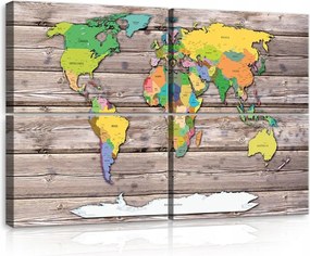 Falikép képek világtérkép 120x80