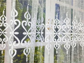 Készfüggöny 300x160, hálós, fehér, mintás