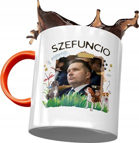 Narancssárga bögre Fekete Pis Ajándék Nyomtatott Fotóval