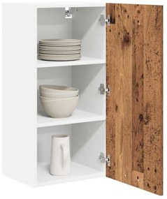 Függő szekrény Riga Régi fa és fehér 40 x 31 x 80 cm Faanyag