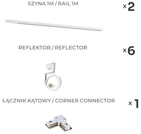 Zuma Line 3580 - MASTER sínes rendszerbe szerelhető spotlámpa 6xGU10/15W/230V fehér