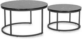 Dohányzóasztal szett fekete márvány színben. MAURO MAX