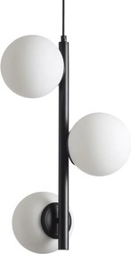 RENDL ETHERIA závěsná černá opálové sklo 230V LED E27 3x11W