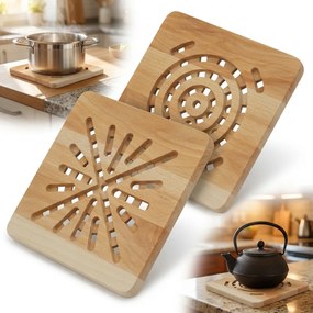 Edénytartó alátét Fa négyszögletes